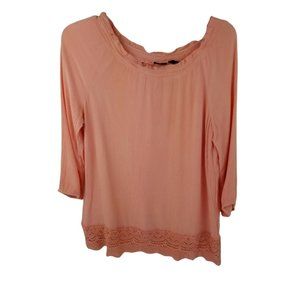 Versona Women's Shirt size Medium Pink  3/4 Sleeve Blouse